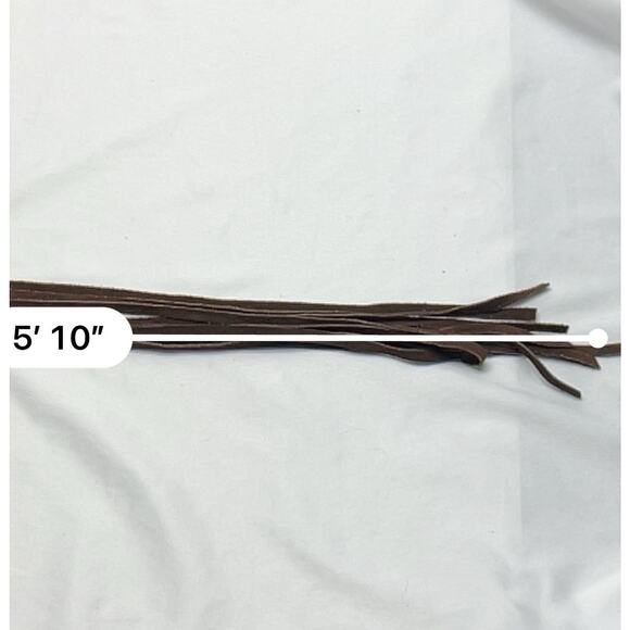 Leatherock Wide Brown Mixed Leather Ovals Joined Belt Boho 2059 M/L Fringe Tie - Picture 14 of 14